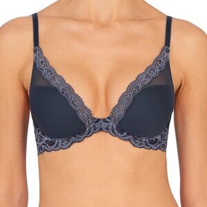 Natori Feathers Plunge Underwire T-Shirt  Bra in Ash Navy